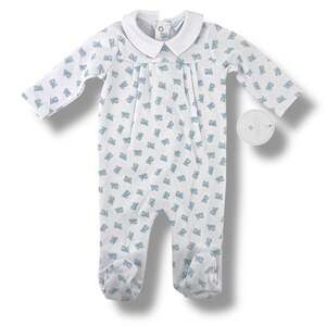 Edgehill Collection Train Print Cotton Footed Romper Baby Boy Sz 24 Months